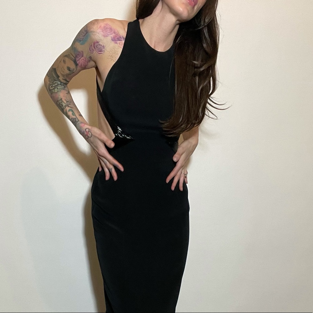 Look unique at your next event! Size 2 Cache Wet Look Beaded Dress๐ - Picture 3 of 11
